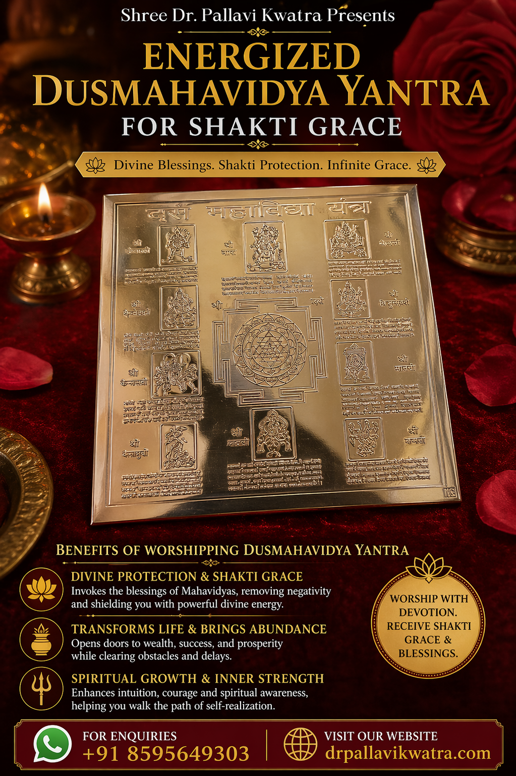 Energized Dus Mahavidya Yantra