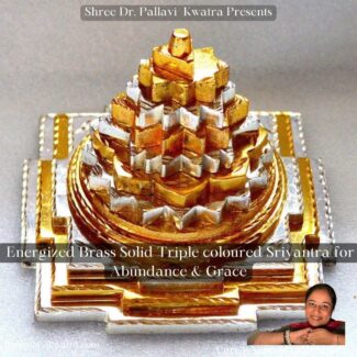 Energized 3d Sri yantra Brass Coloured