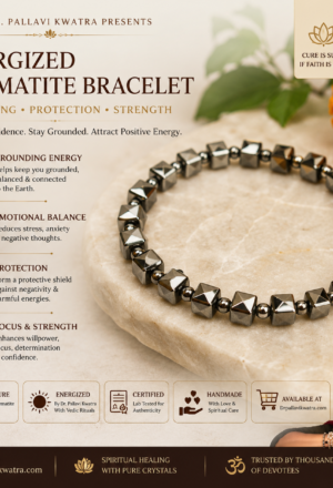 Energized Hematite Bracelet for Wealth, Stability & Grounding